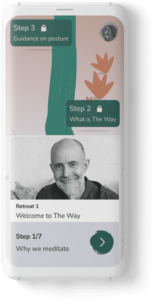 mobile phone mockup showing Step 3 of The Way App